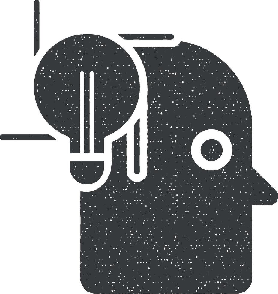 idée dans tête vecteur icône illustration avec timbre effet