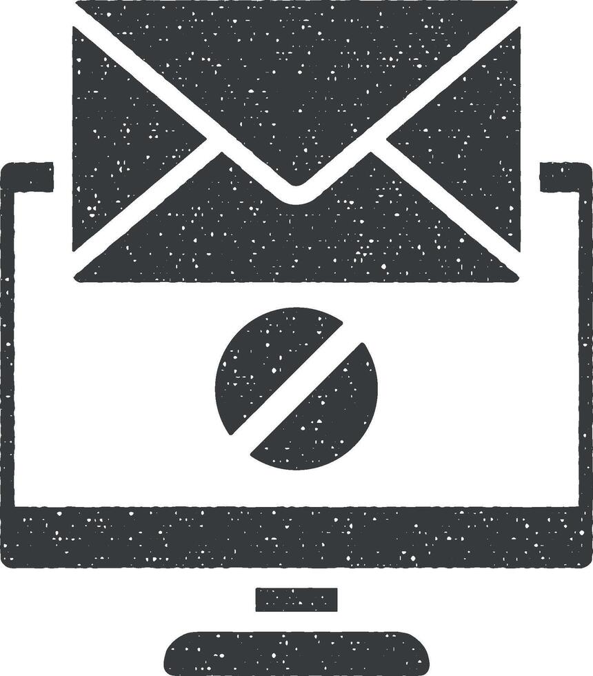recevoir lettre vecteur icône illustration avec timbre effet