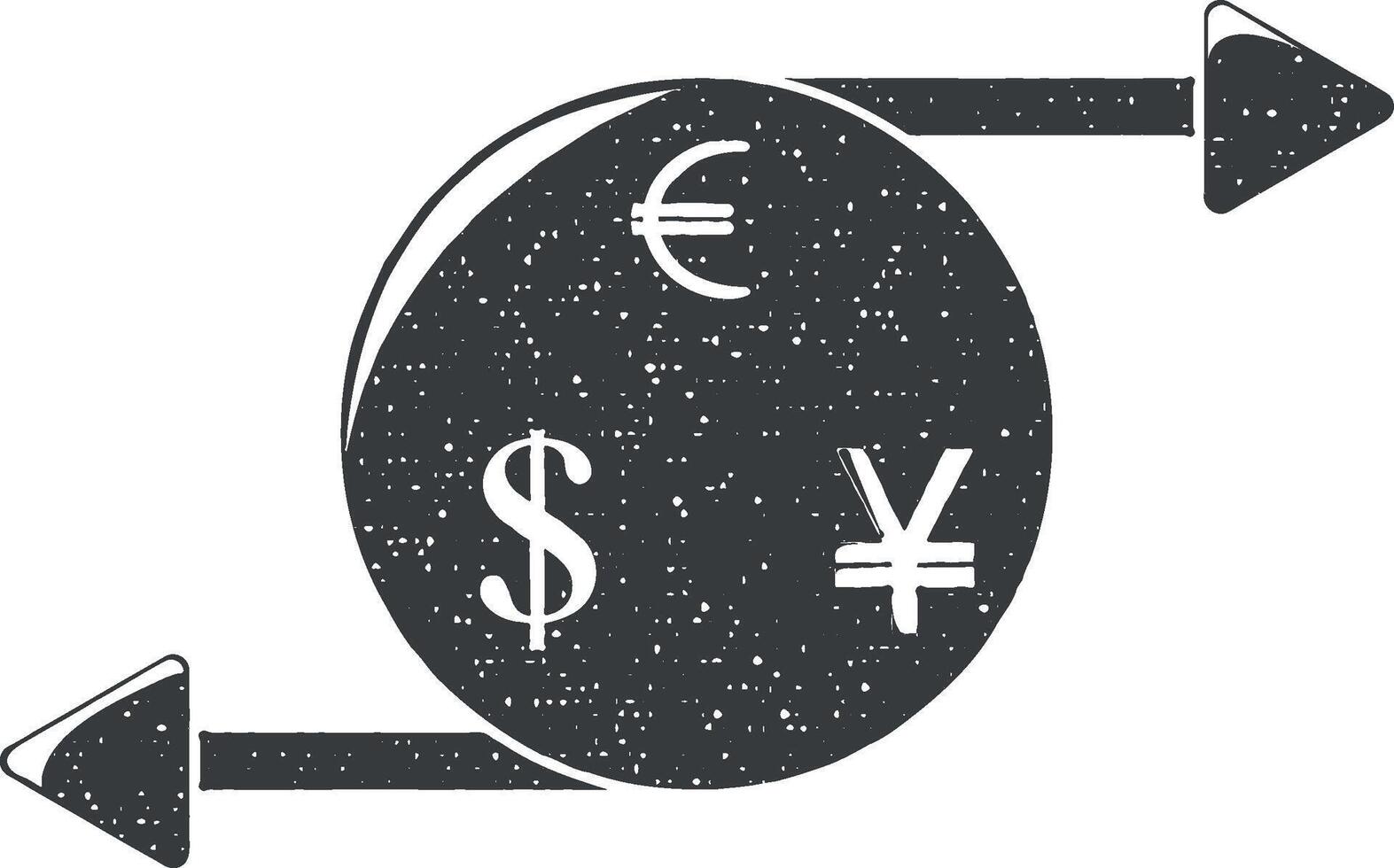 devise échange signe vecteur icône illustration avec timbre effet