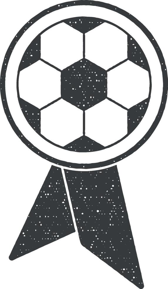 Football médaille vecteur icône illustration avec timbre effet