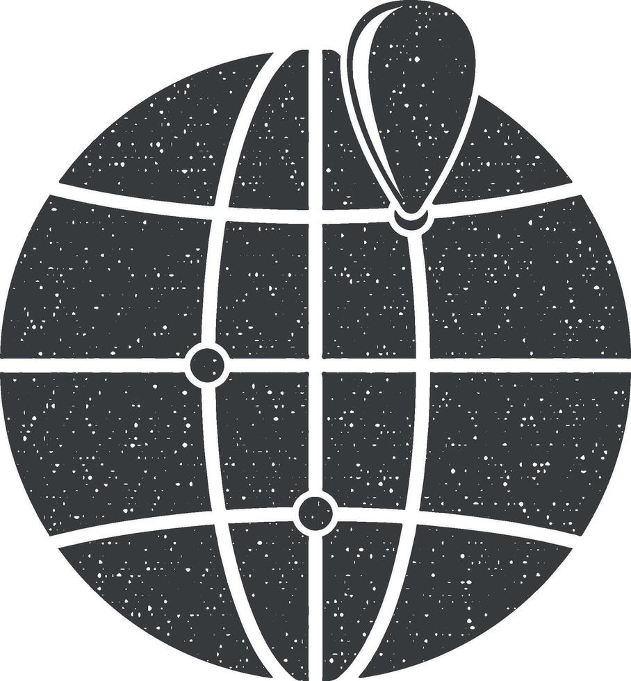 point sur le globe vecteur icône illustration avec timbre effet