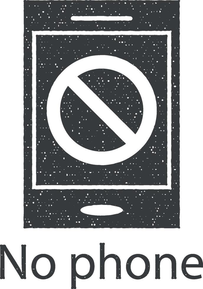 cellule, mobile, Non, téléphone vecteur icône illustration avec timbre effet