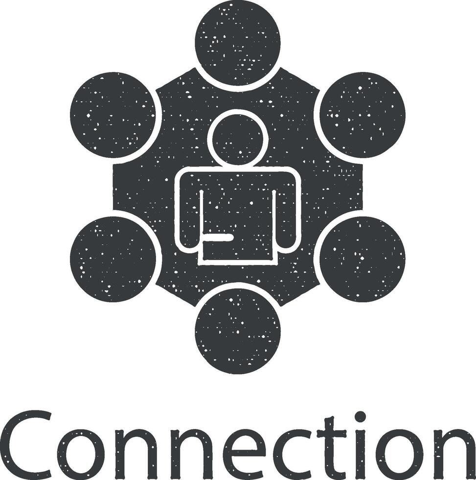 connexion, humains vecteur icône illustration avec timbre effet