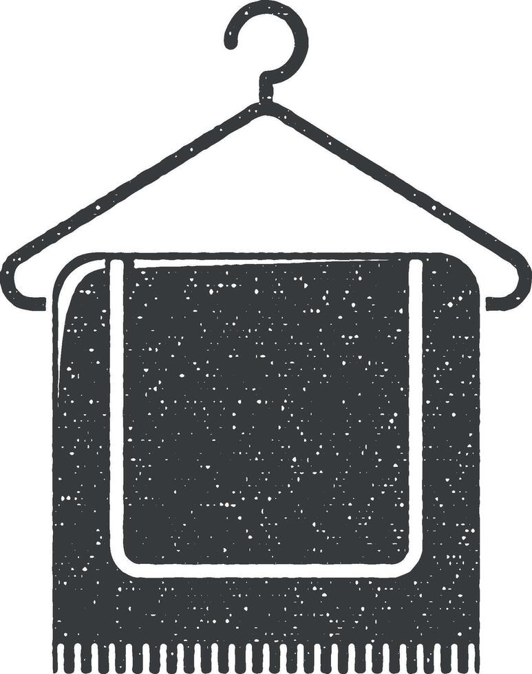 serviette sur une cintre vecteur icône illustration avec timbre effet