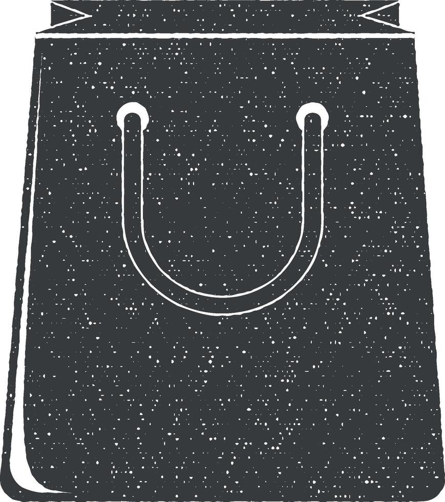 achats sac vecteur icône illustration avec timbre effet