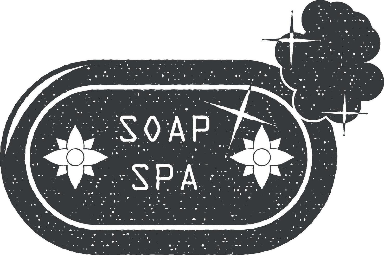 savon dans le spa vecteur icône illustration avec timbre effet