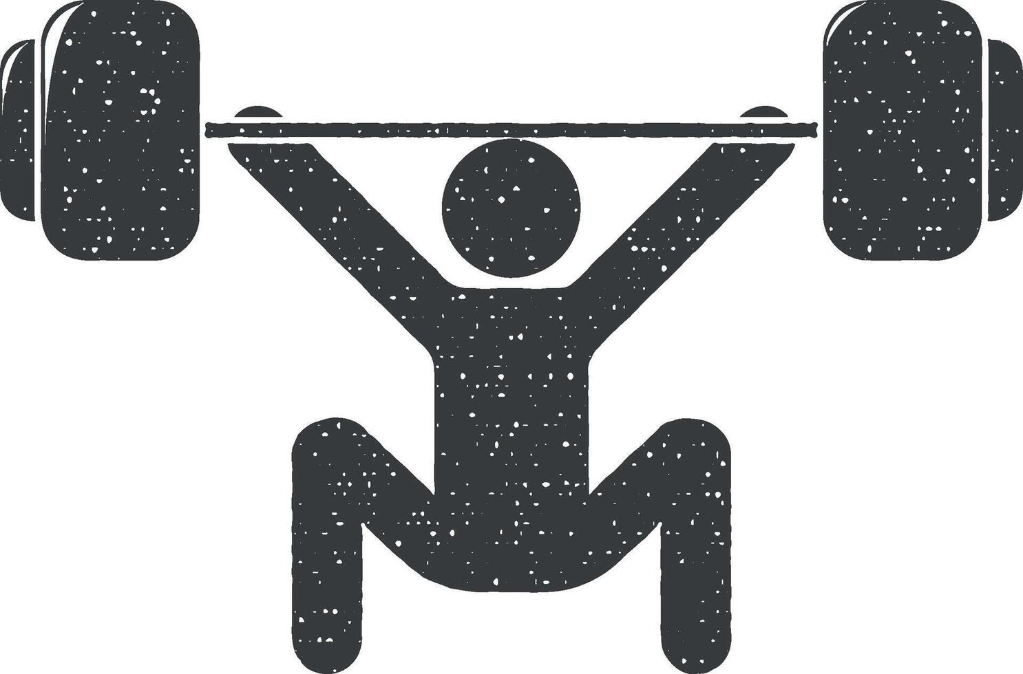 athlète avec une haltère vecteur icône illustration avec timbre effet
