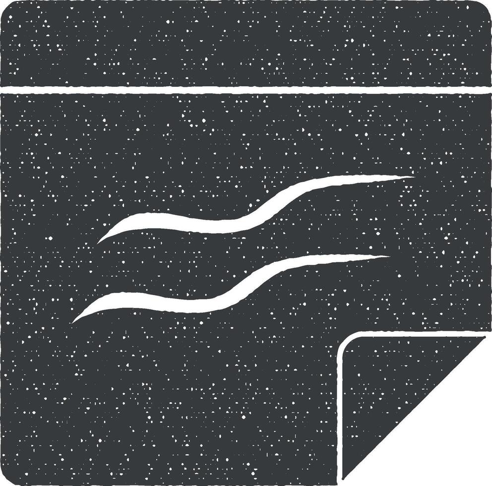 courbé feuille vecteur icône illustration avec timbre effet
