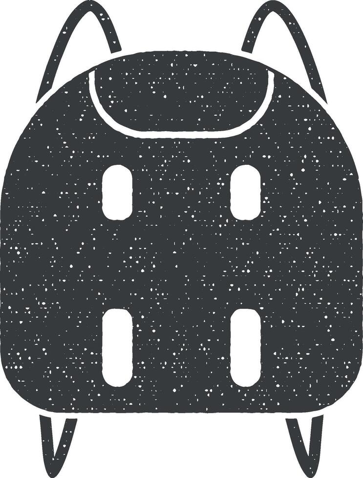 sac à dos vecteur icône illustration avec timbre effet