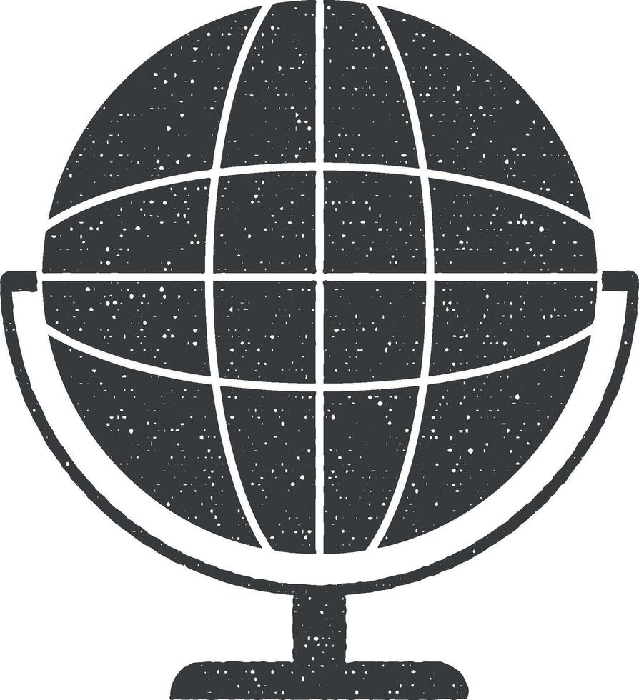 école globe vecteur icône illustration avec timbre effet