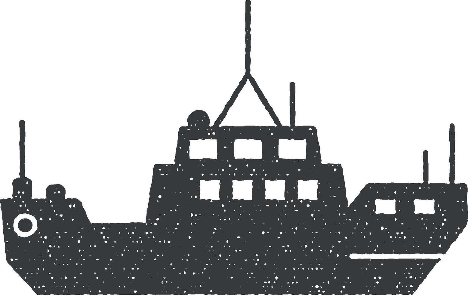 l'eau transport, cargaison navire vecteur icône illustration avec timbre effet