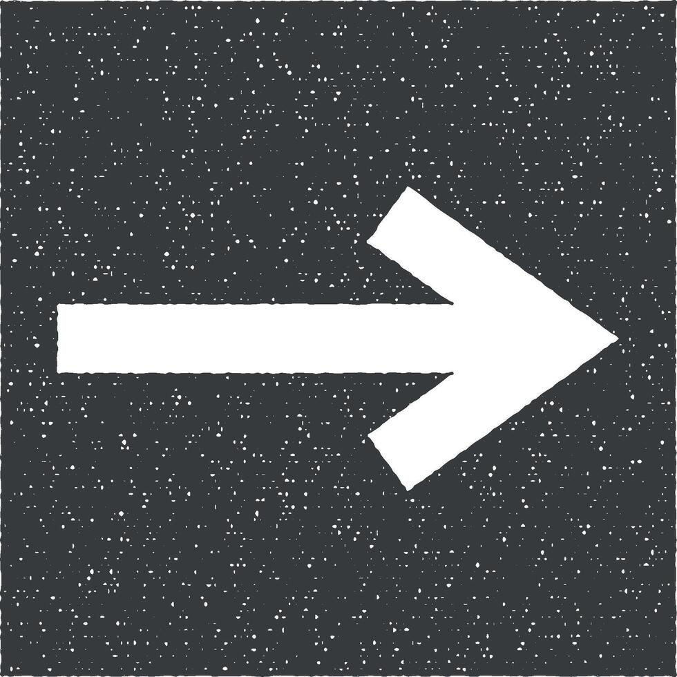 flèche, droite, la navigation icône vecteur illustration dans timbre style