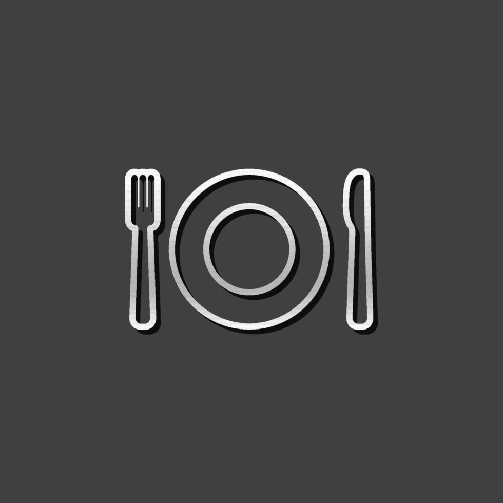 vaisselle icône dans métallique gris Couleur style. cuillère fourchette dîner petit déjeuner vecteur