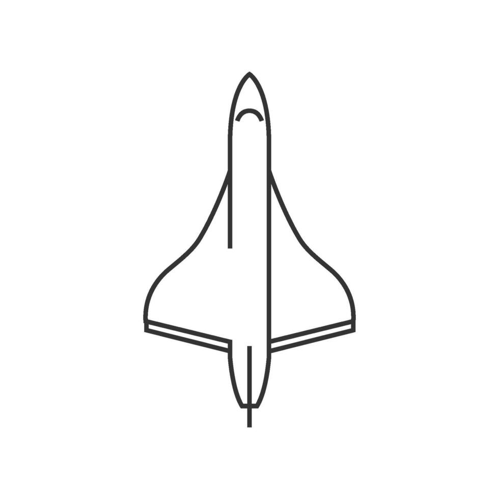 supersonique avion icône dans mince contour style vecteur