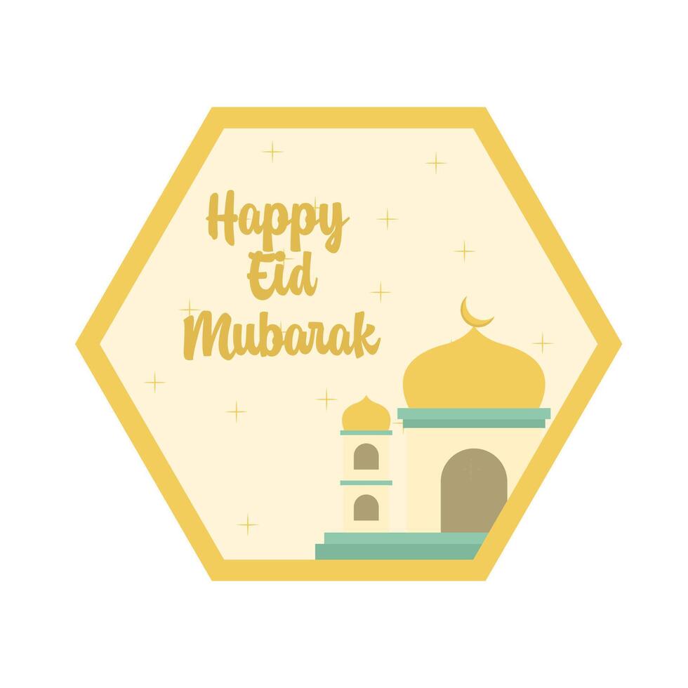 content eid mubarak salutations badge illustration vecteur