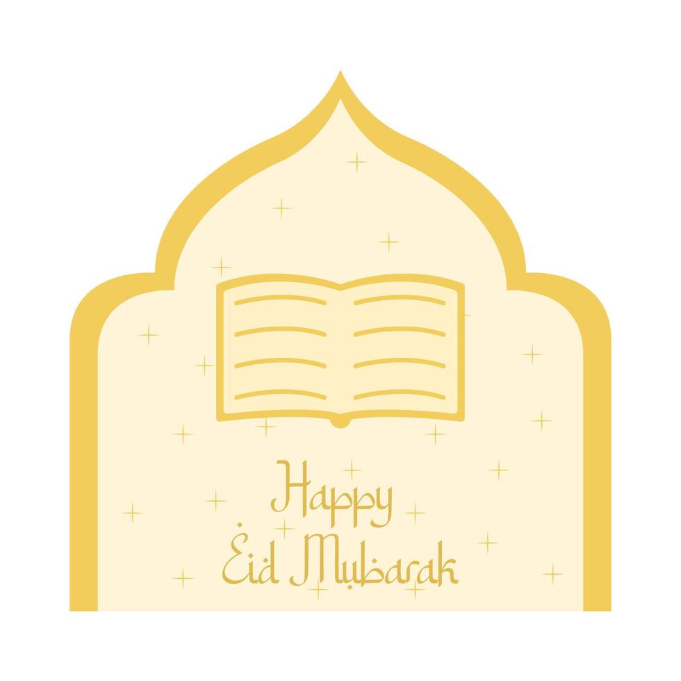 content eid mubarak salutations badge illustration vecteur