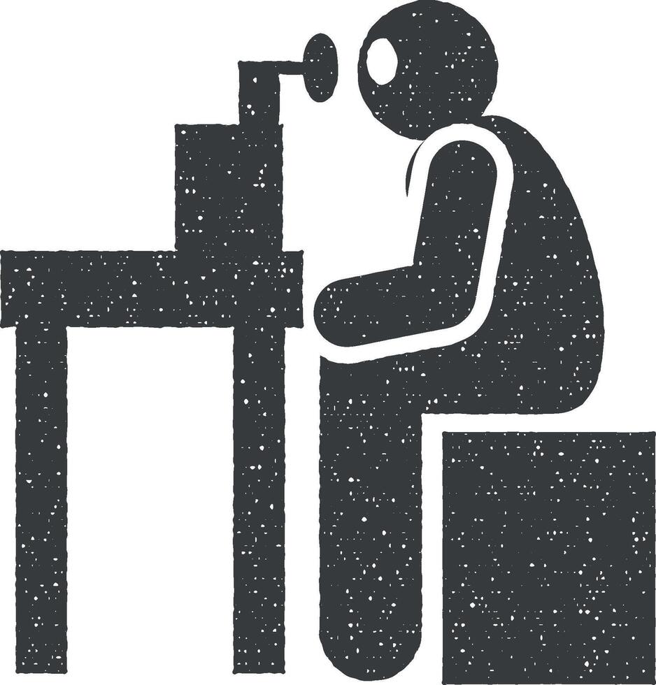patient, cancer icône vecteur illustration dans timbre style