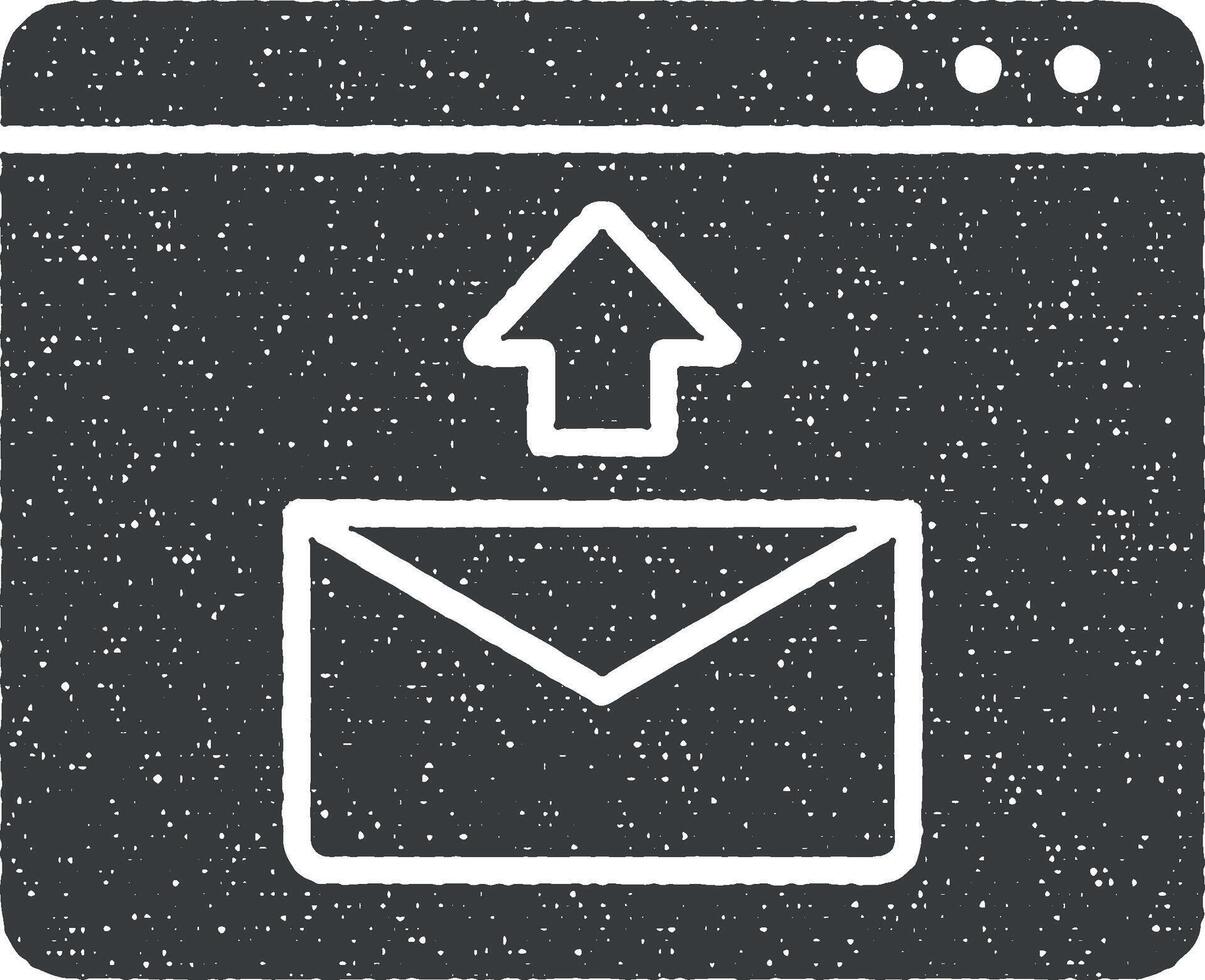 site Internet message boîte de réception icône vecteur illustration dans timbre style