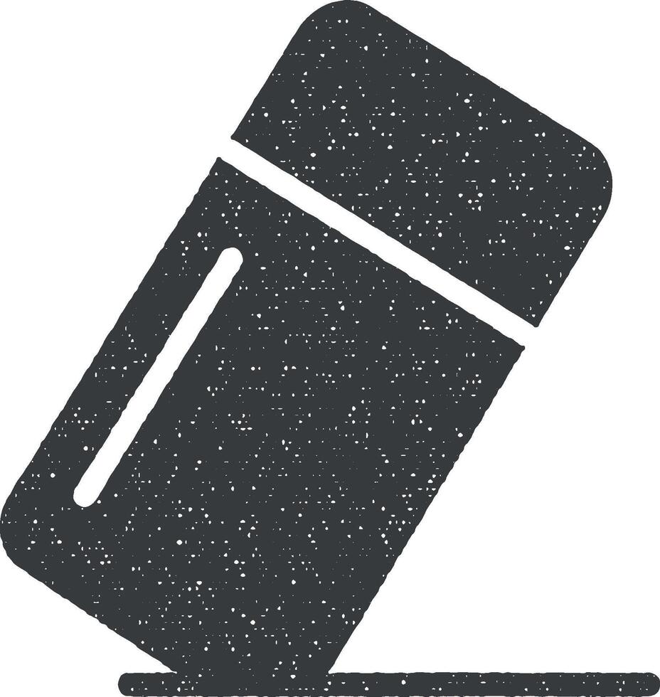 caoutchouc, nettoyer icône vecteur illustration dans timbre style