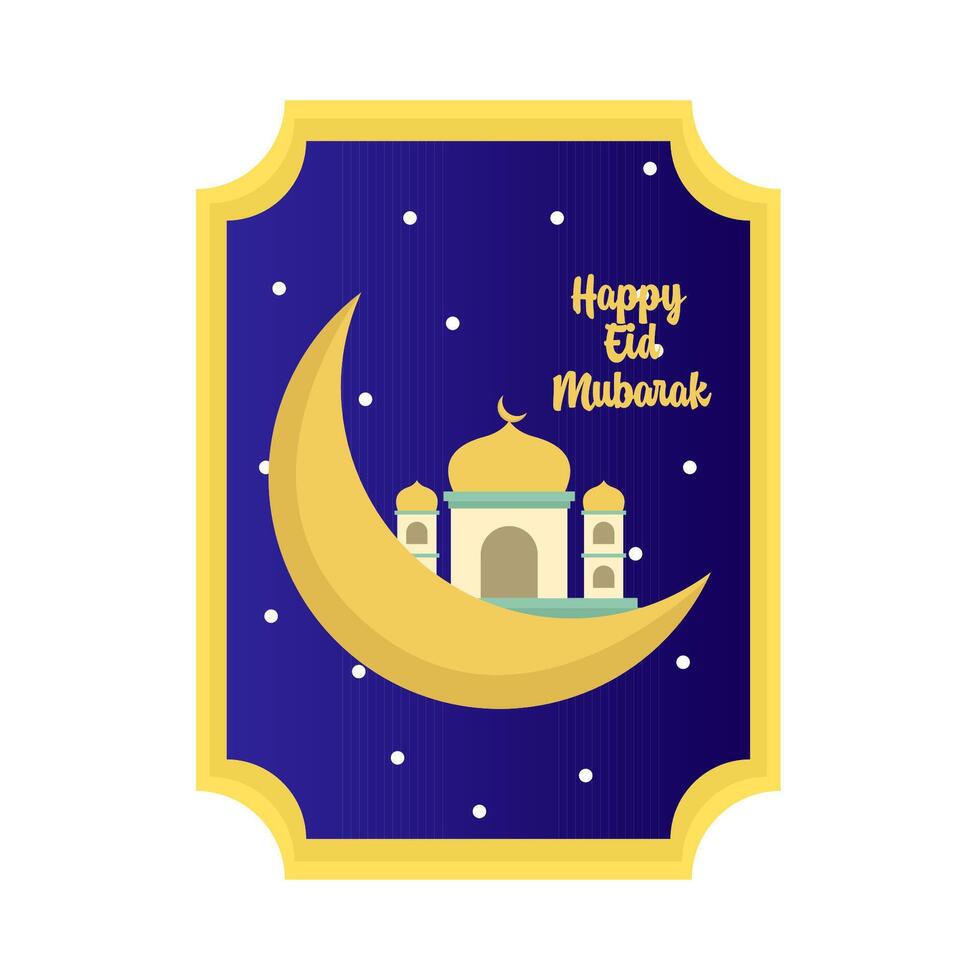 content eid mubarak salutations badge illustration vecteur