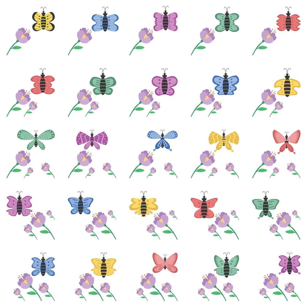 papillon pack illustration vecteur