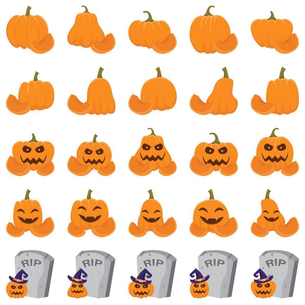 citrouille Halloween pack illustration vecteur