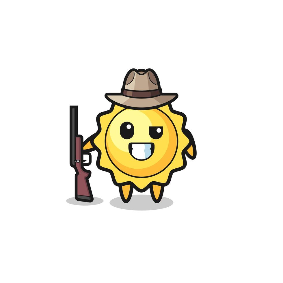 mascotte de chasseur de soleil tenant une arme à feu vecteur