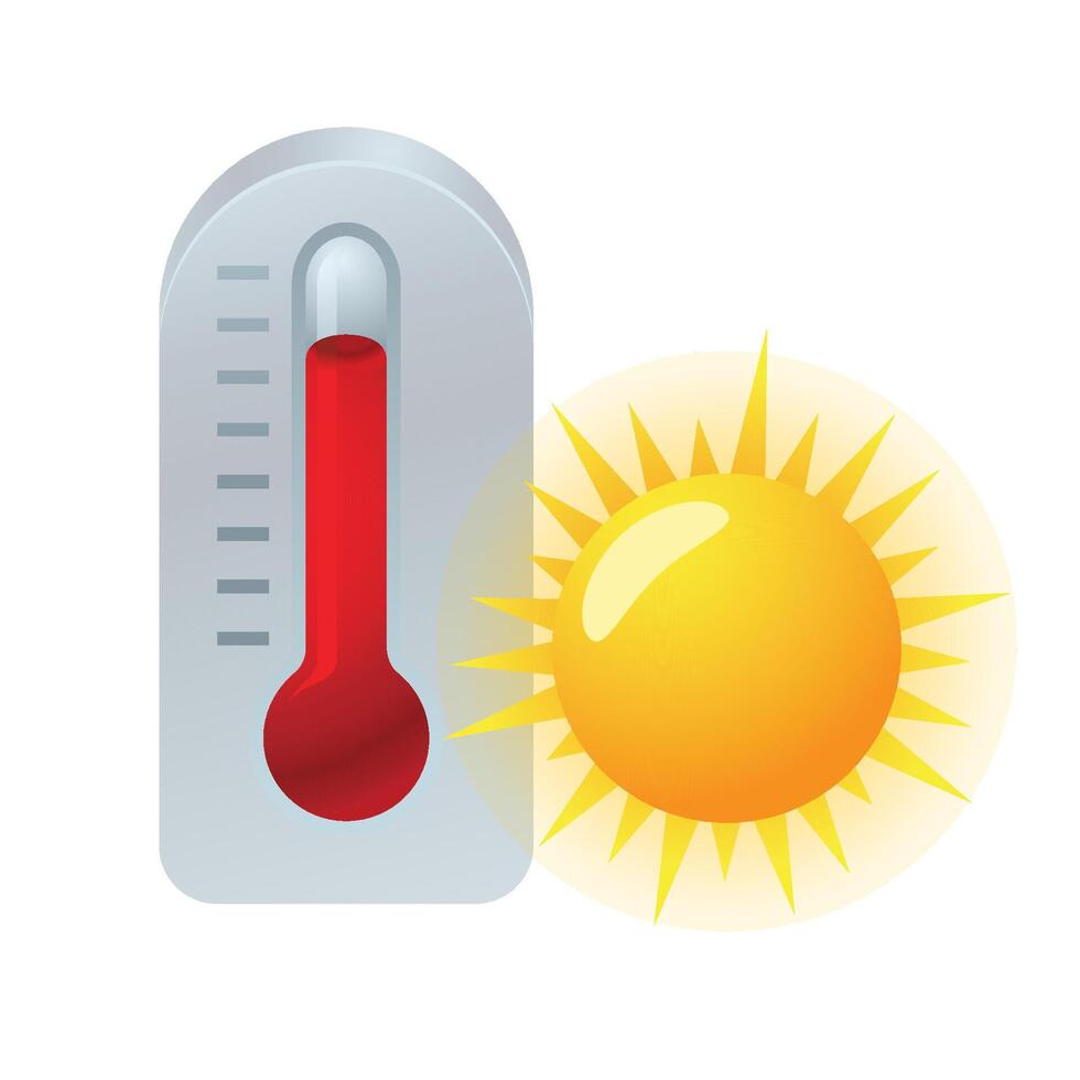 thermomètre icône dans couleur. la nature Température chaud humide vecteur