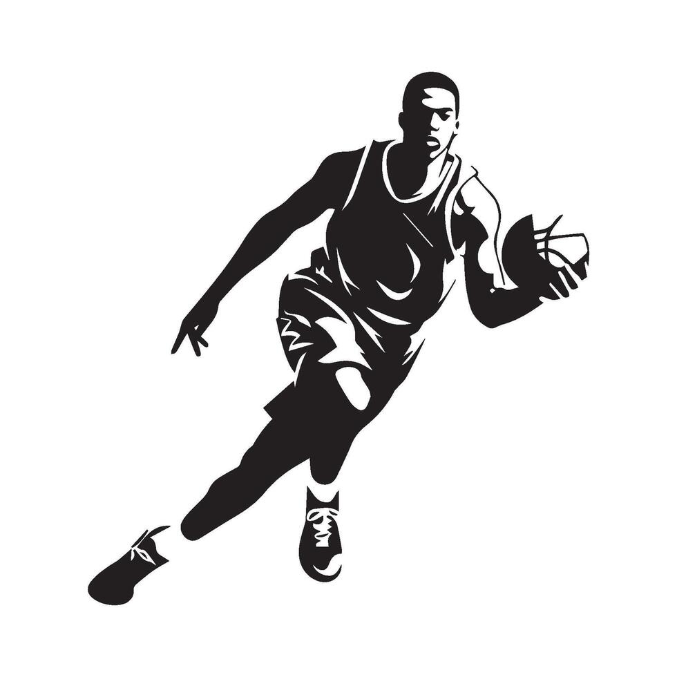 basketball joueur silhouette vecteur illustration.