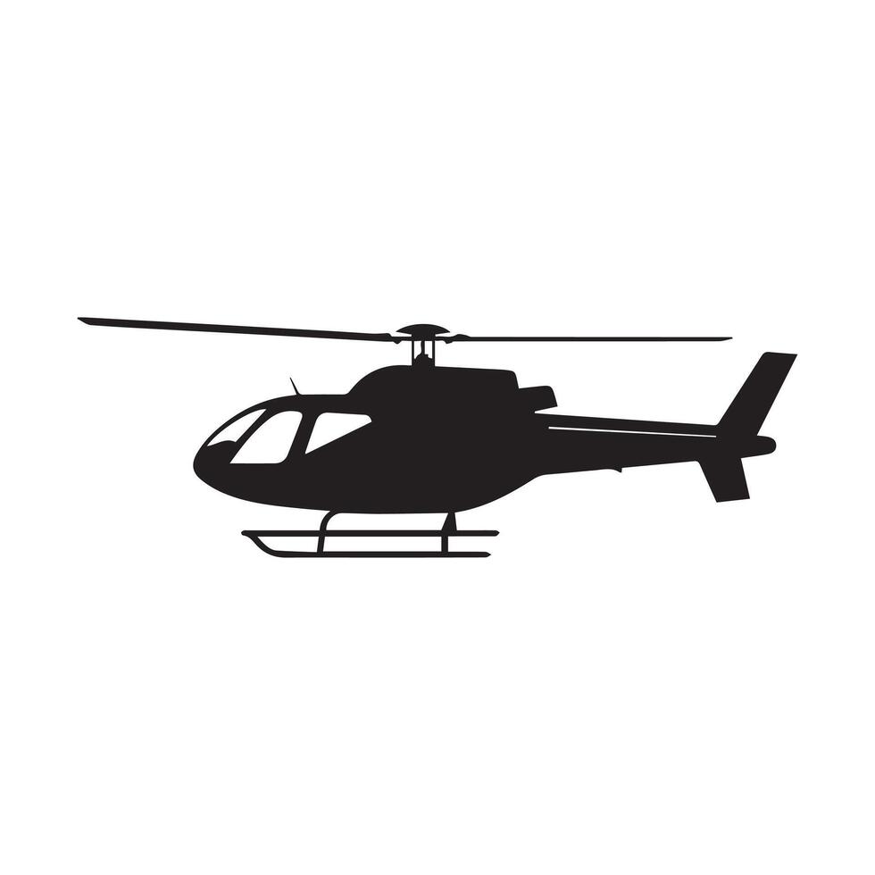 noir isolé silhouette de hélicoptère sur blanc Contexte. vecteur