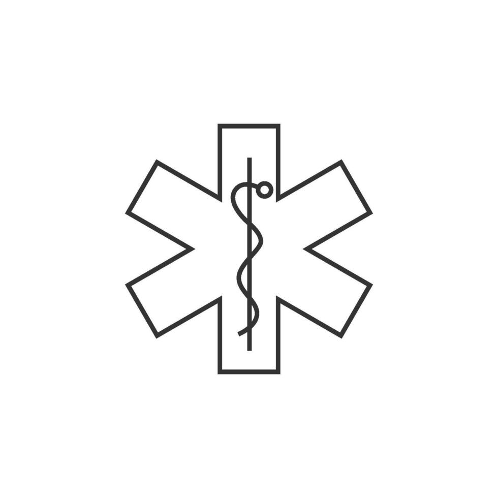 médical symbole icône dans mince contour style vecteur