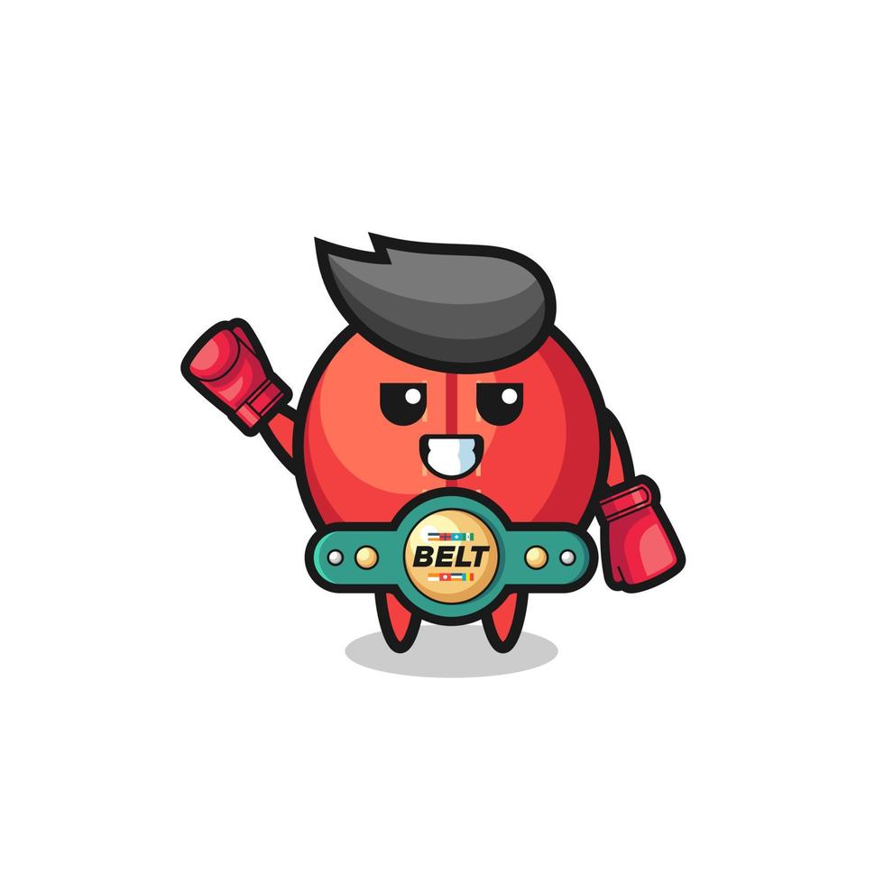 personnage mascotte boxeur balle de cricket vecteur