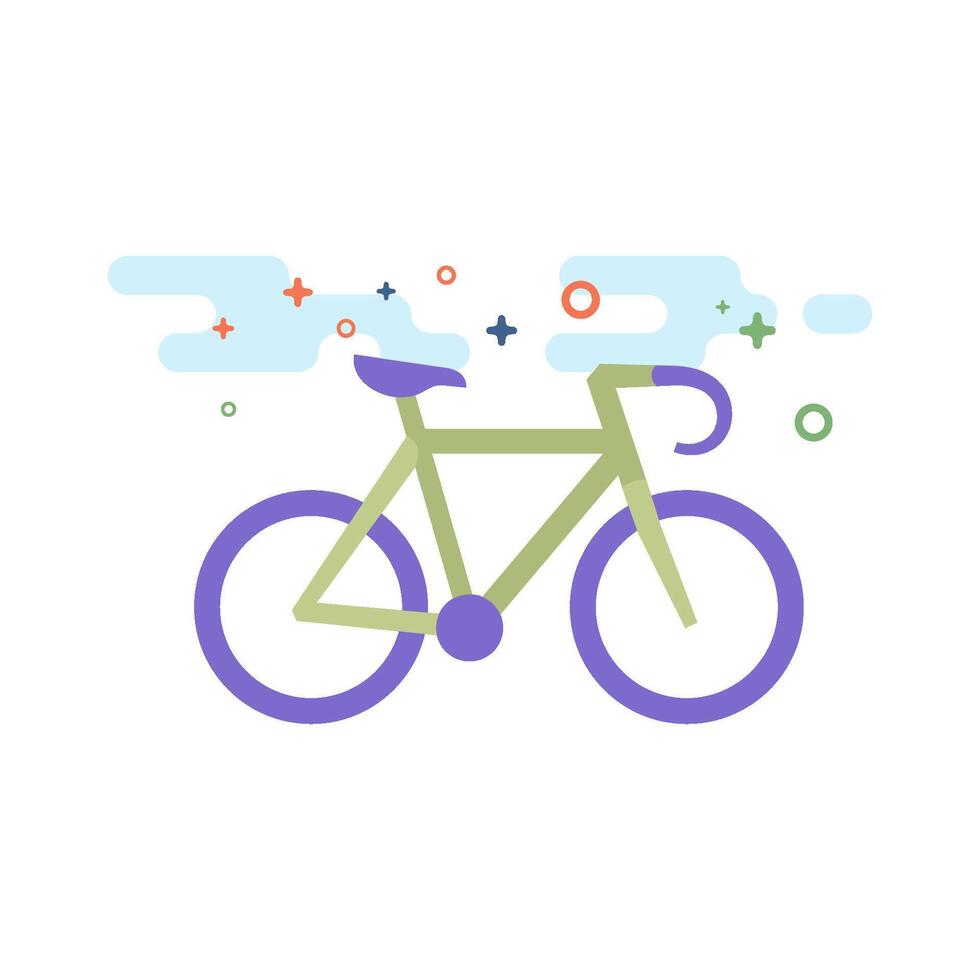 route vélo icône plat Couleur style vecteur illustration