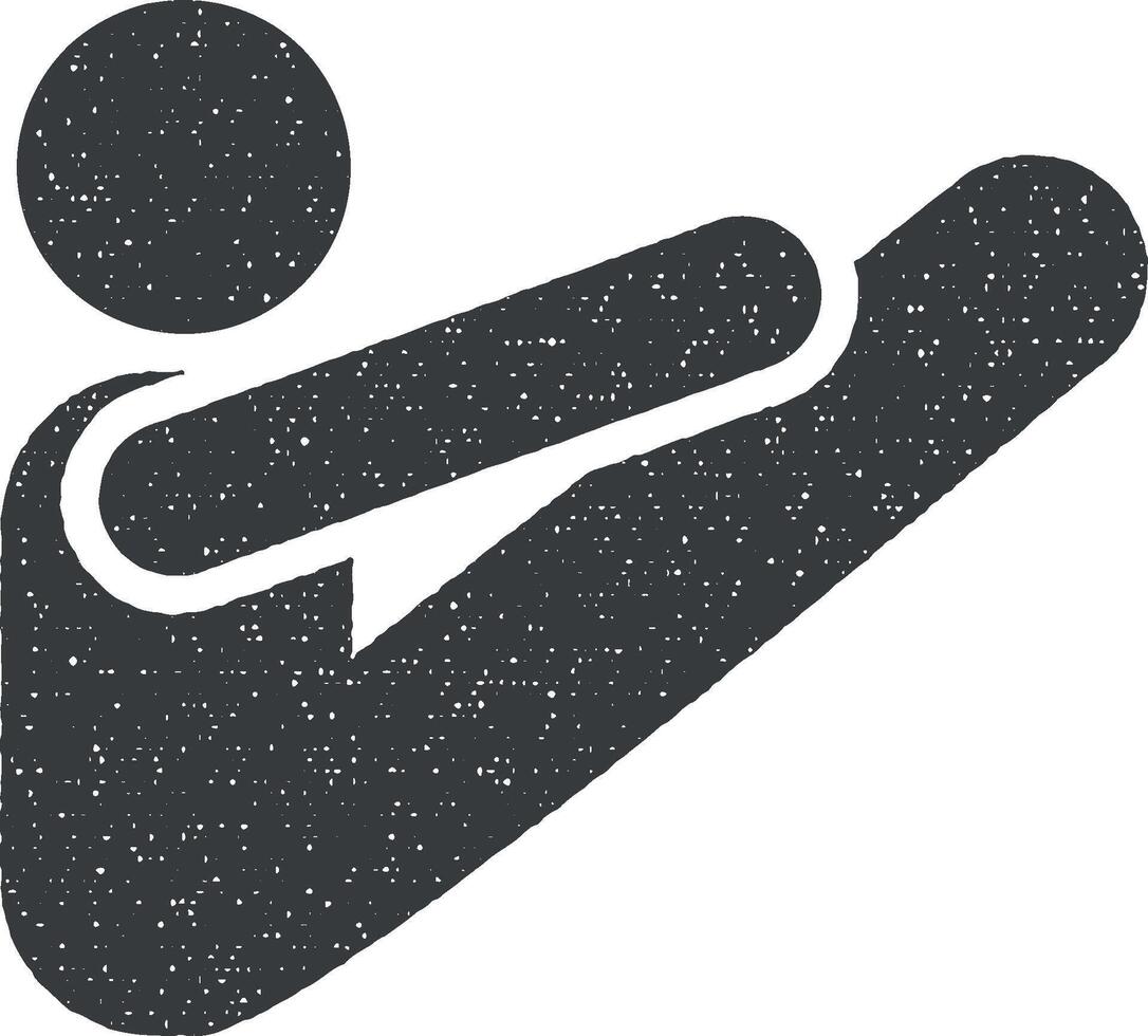 formation Gym exercice des sports avec La Flèche pictogramme icône vecteur illustration dans timbre style