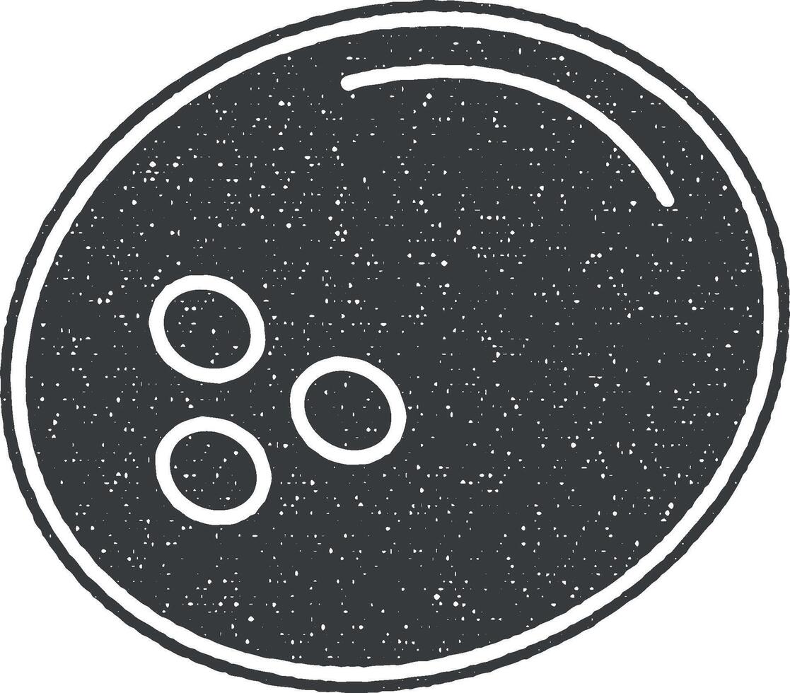 noix de coco vecteur icône illustration avec timbre effet
