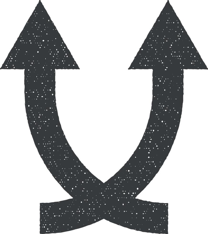 La Flèche vecteur icône illustration avec timbre effet