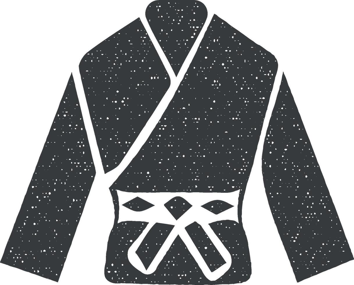 karaté kimono vecteur icône illustration avec timbre effet