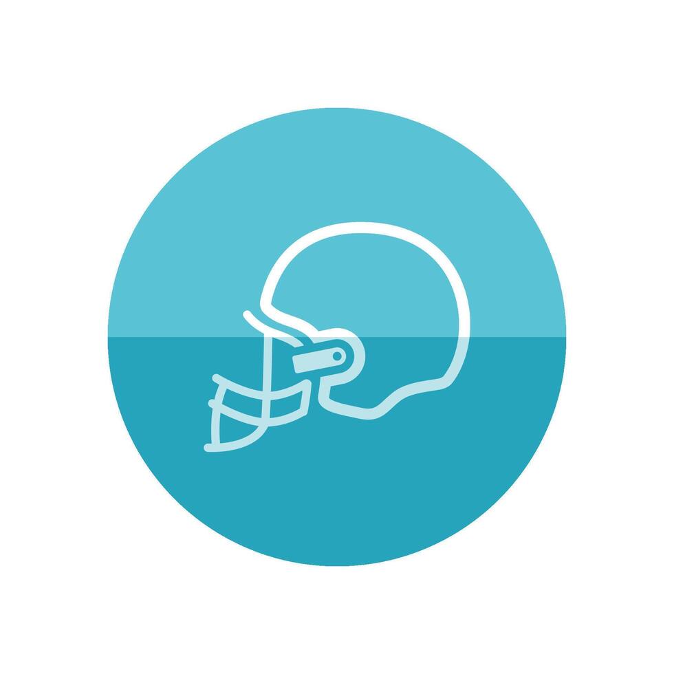 Football casque icône dans plat Couleur cercle style. sport américain centre retour protection vecteur