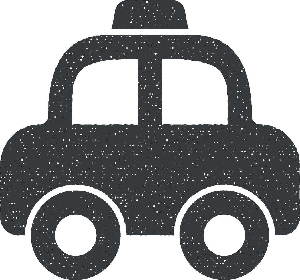 Taxi voiture vecteur icône illustration avec timbre effet
