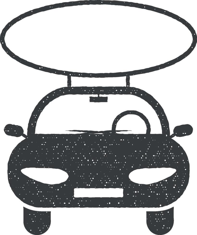 panneau d'affichage sur voiture vecteur icône illustration avec timbre effet
