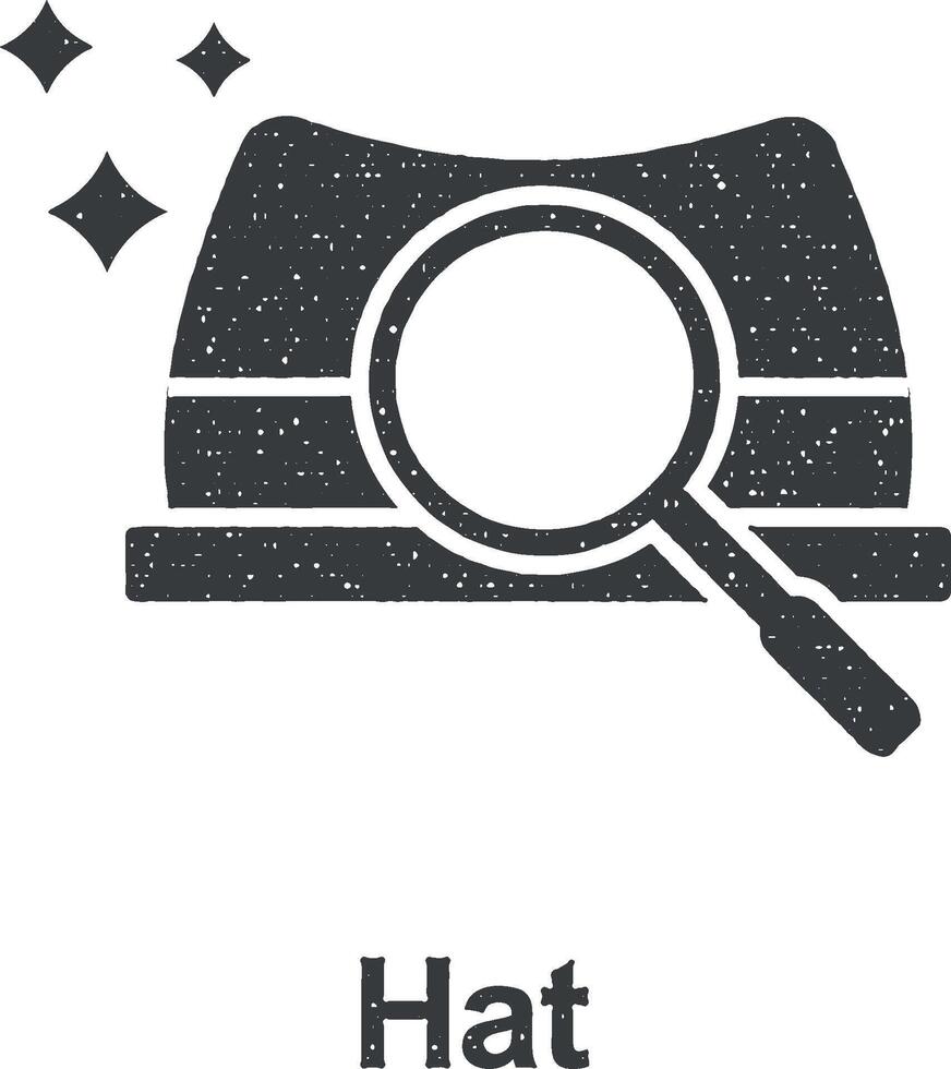 en ligne commercialisation, chapeau vecteur icône illustration avec timbre effet
