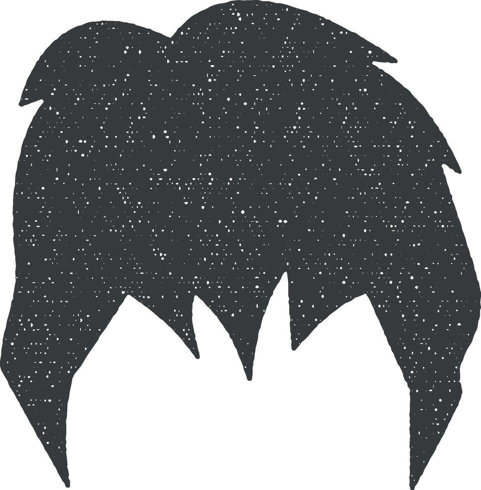 cheveux, femme, la Coupe de cheveux court vecteur icône illustration avec timbre effet