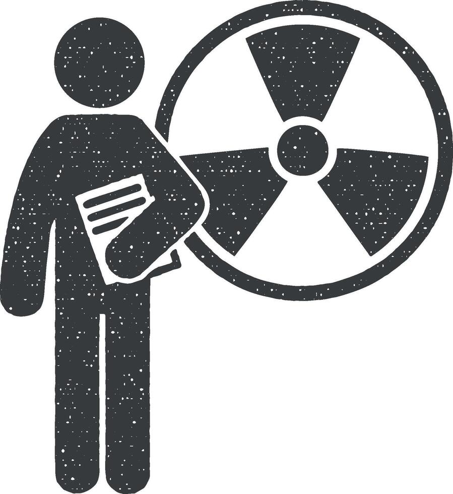 homme avec biochimique diplôme vecteur icône illustration avec timbre effet