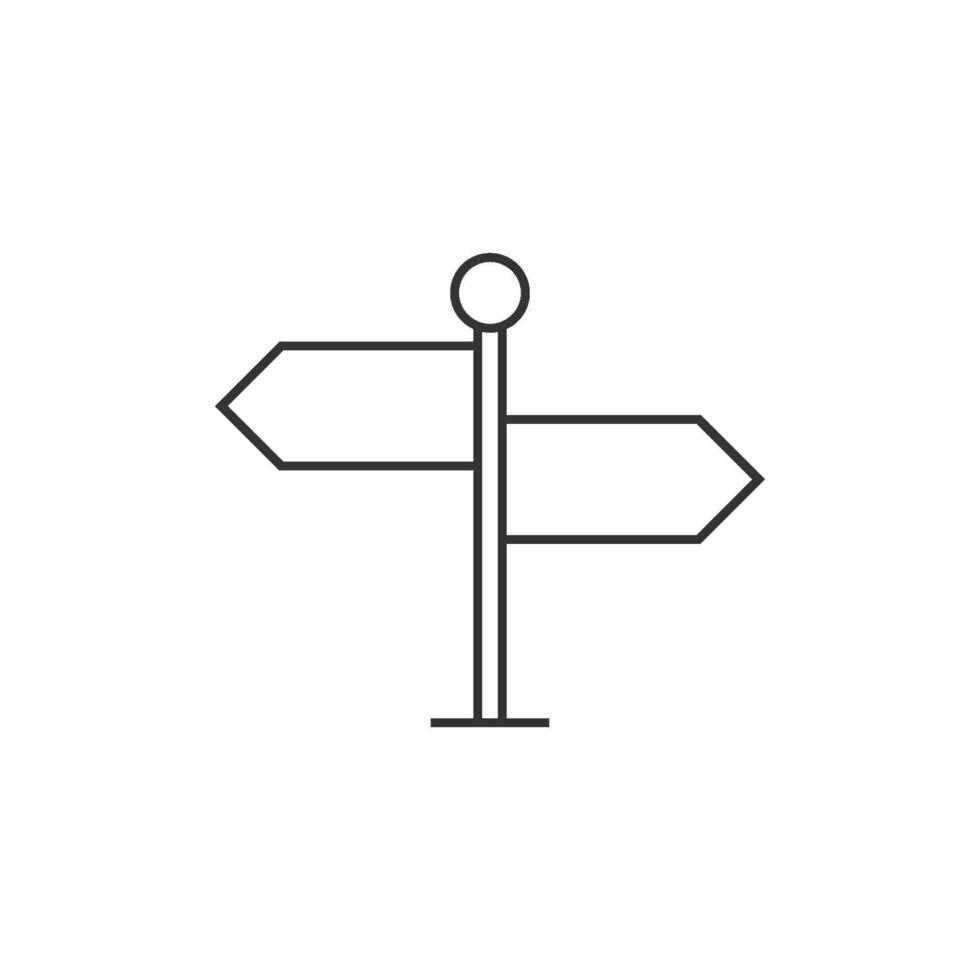 route signe Publier icône dans mince contour style vecteur