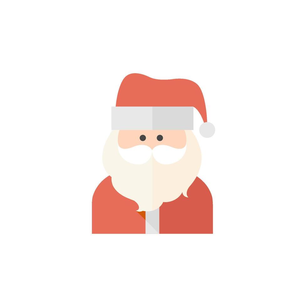Père Noël claus tête icône dans plat Couleur style. fête Noël décembre joyeux vecteur