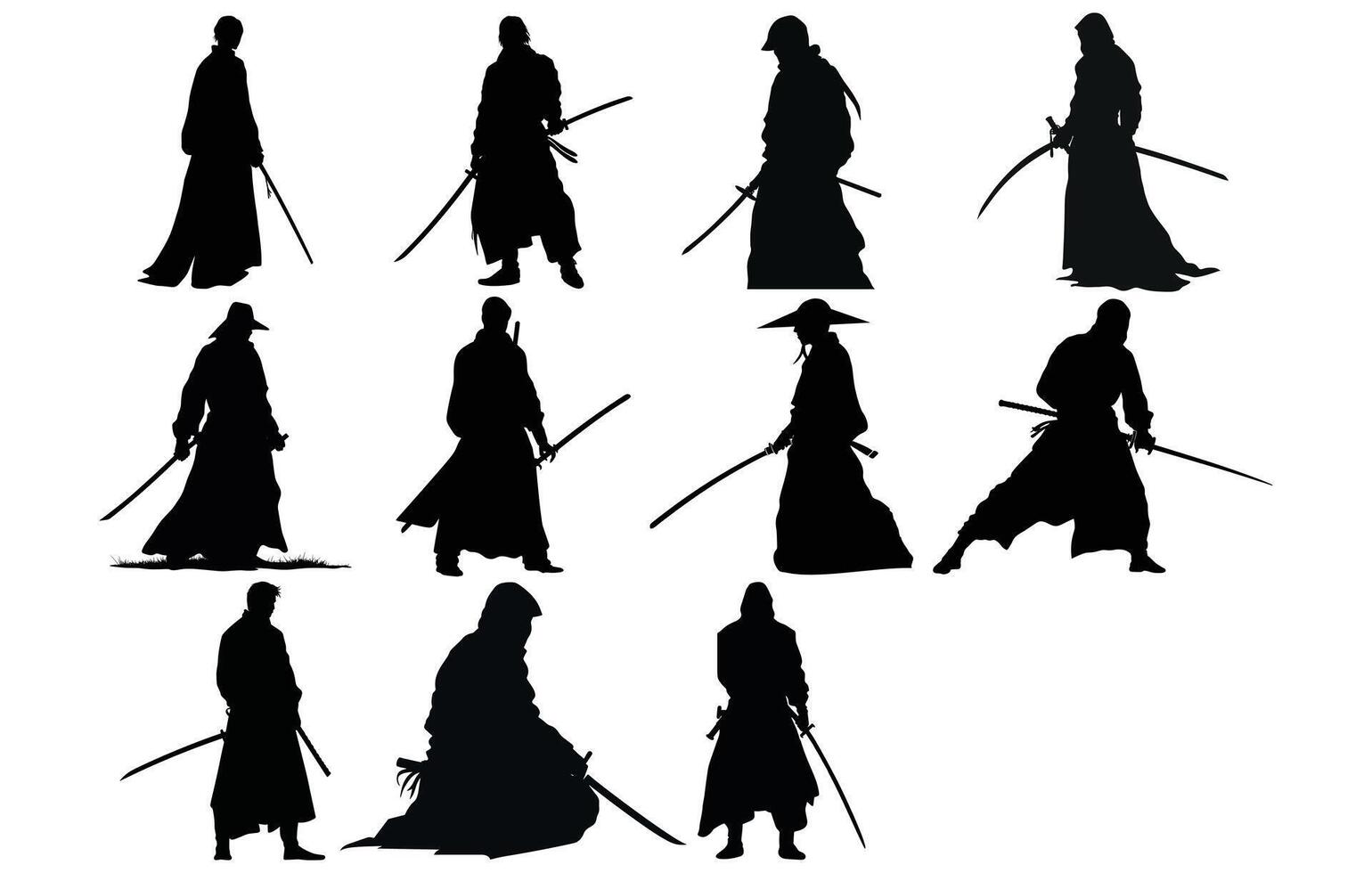 martial arts,collections de silhouettes de martial arts. vecteur