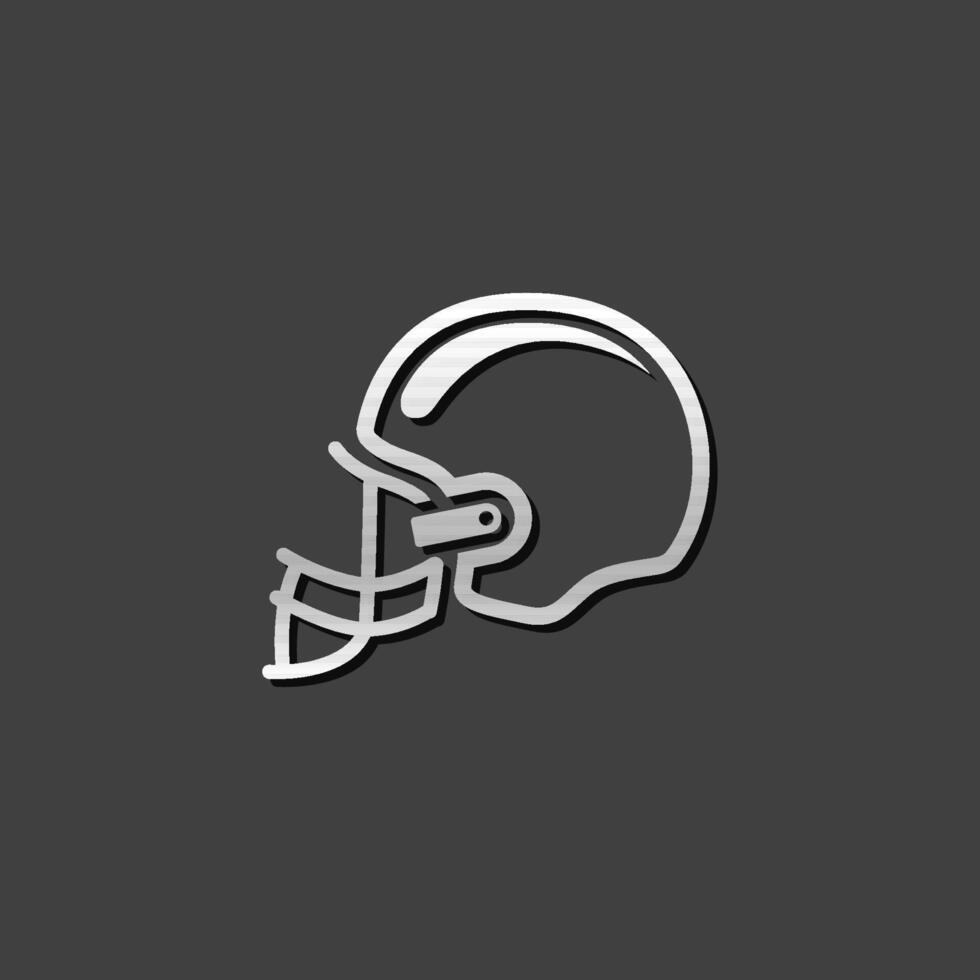 Football casque icône dans métallique gris Couleur style. sport américain tête protection vecteur