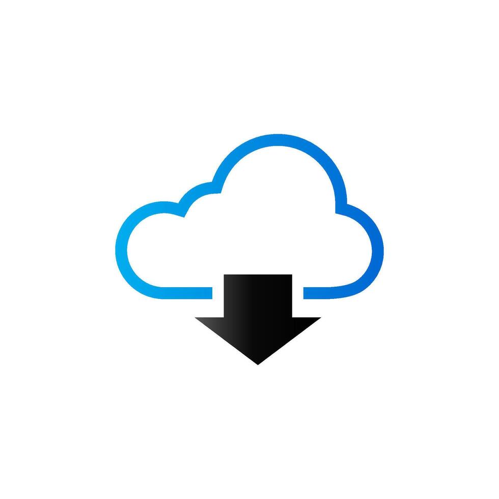 nuage icône avec flèches dans duo Ton couleur. l'informatique Les données espace de rangement vecteur