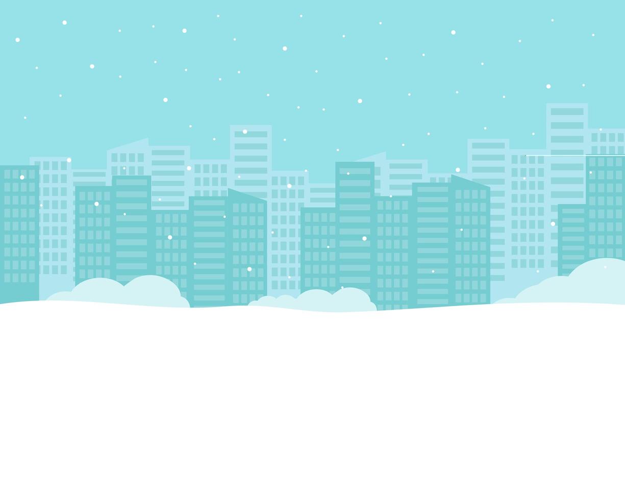 rue enneigée. paysage d'hiver urbain. illustration vectorielle design plat vecteur