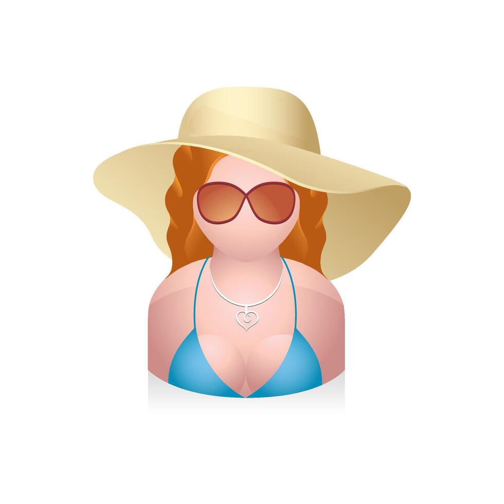 femme touristique avatar icône dans couleurs. vecteur